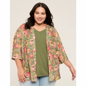 Lane Bryant Kimono-Sleeve Open-Front Overpiece